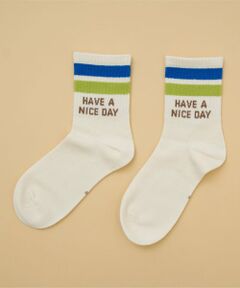 and D.petitmain / アンドディー. プティマイン ソックス | 【Dセレクト】配色ラインロゴソックス