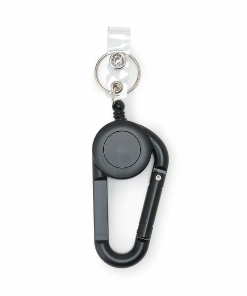 and D.petitmain / アンドディー. プティマイン キーホルダー・ストラップ | リール付きカラフルカラビナ（黒）