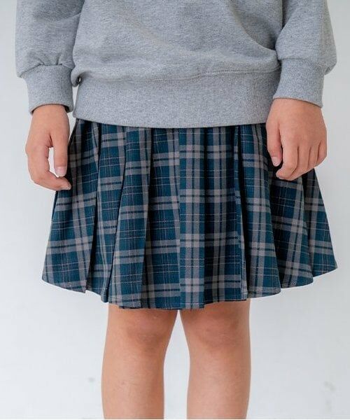 and D.petitmain / アンドディー. プティマイン ミニ・ひざ丈スカート | 【インナーパンツ付き】柄アソートプリーツスカート（グリーン）