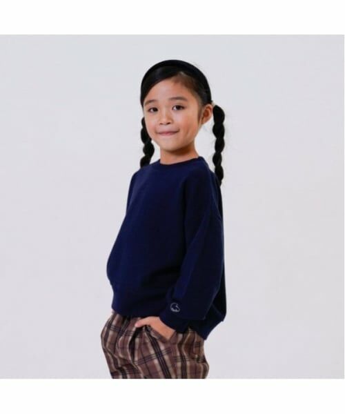 and D.petitmain / アンドディー. プティマイン スウェット | 【365D.】ミニ裏毛ムジプルオーバー（紺）