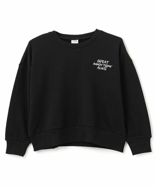 and D.petitmain / アンドディー. プティマイン スウェット | 【リンク】【セットアップ対応可】ラクガキロゴ刺繍ショートスウェット（黒）