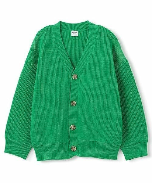 and D.petitmain / アンドディー. プティマイン カーディガン・ボレロ | スポンディッシュカラフルニットカーディガン（グリーン）