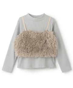 and D.petitmain / アンドディー. プティマイン キャミソール・チューブトップ | 【2WAY】ファーキャミ付きハイネックTシャツ