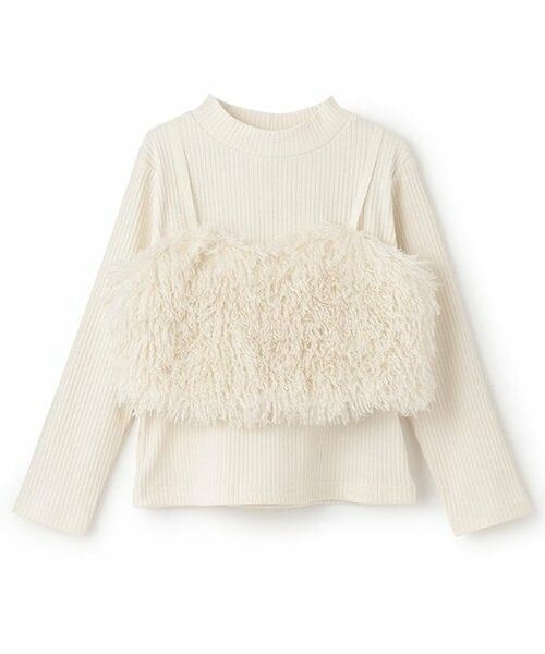 and D.petitmain / アンドディー. プティマイン キャミソール・チューブトップ | 【2WAY】ファーキャミ付きハイネックTシャツ（アイボリー）