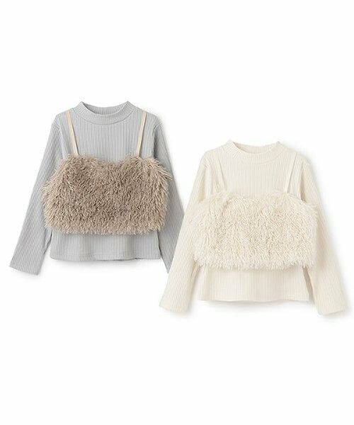 and D.petitmain / アンドディー. プティマイン キャミソール・チューブトップ | 【2WAY】ファーキャミ付きハイネックTシャツ | 詳細12