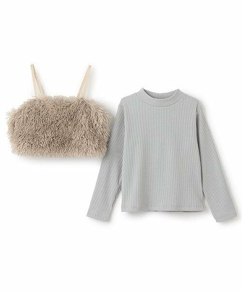 and D.petitmain / アンドディー. プティマイン キャミソール・チューブトップ | 【2WAY】ファーキャミ付きハイネックTシャツ | 詳細2