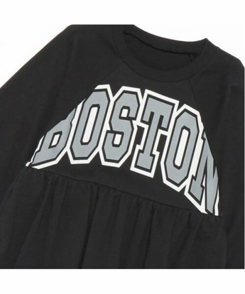 and D.petitmain / アンドディー. プティマイン ミニ丈・ひざ丈ワンピース | 【リンク】カレッジロゴラグランスリーブワンピ | 詳細6