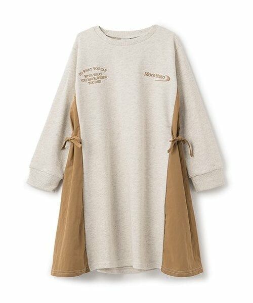 and D.petitmain / アンドディー. プティマイン ミニ丈・ひざ丈ワンピース | 【リンク】サイド布帛切替ワンピ（オートミール）