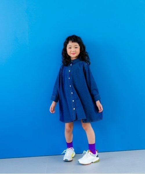 and D.petitmain / アンドディー. プティマイン ミニ丈・ひざ丈ワンピース | デニムフレアシャツワンピ | 詳細10