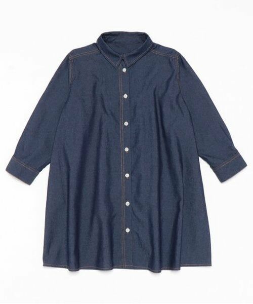 and D.petitmain / アンドディー. プティマイン ミニ丈・ひざ丈ワンピース | デニムフレアシャツワンピ | 詳細11
