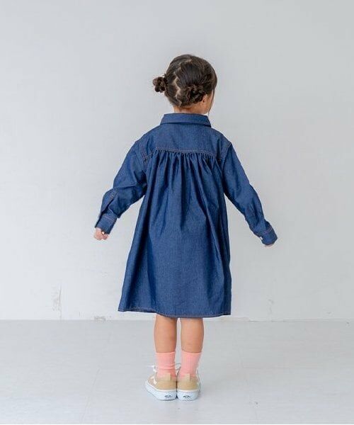 and D.petitmain / アンドディー. プティマイン ミニ丈・ひざ丈ワンピース | デニムフレアシャツワンピ | 詳細9