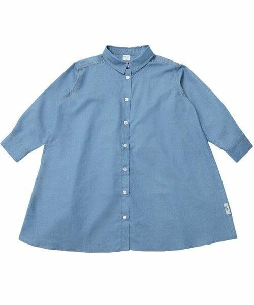 and D.petitmain / アンドディー. プティマイン ミニ丈・ひざ丈ワンピース | デニムフレアシャツワンピ（ライト ブルー）