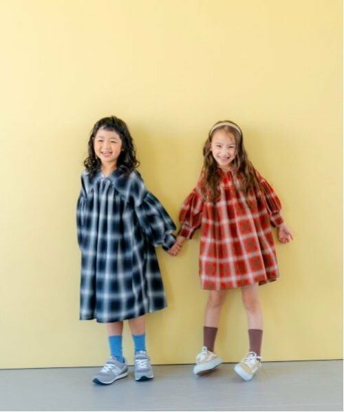 and D.petitmain / アンドディー. プティマイン ミニ丈・ひざ丈ワンピース | 【リンク】オンブレチェックボリュームミニワンピ | 詳細11