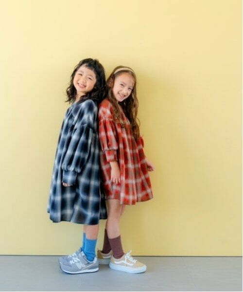 and D.petitmain / アンドディー. プティマイン ミニ丈・ひざ丈ワンピース | 【リンク】オンブレチェックボリュームミニワンピ | 詳細13