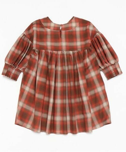 and D.petitmain / アンドディー. プティマイン ミニ丈・ひざ丈ワンピース | 【リンク】オンブレチェックボリュームミニワンピ | 詳細15