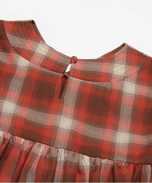and D.petitmain / アンドディー. プティマイン ミニ丈・ひざ丈ワンピース | 【リンク】オンブレチェックボリュームミニワンピ | 詳細26