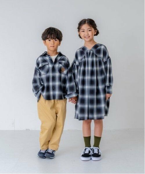 and D.petitmain / アンドディー. プティマイン ミニ丈・ひざ丈ワンピース | 【リンク】オンブレチェックボリュームミニワンピ | 詳細7