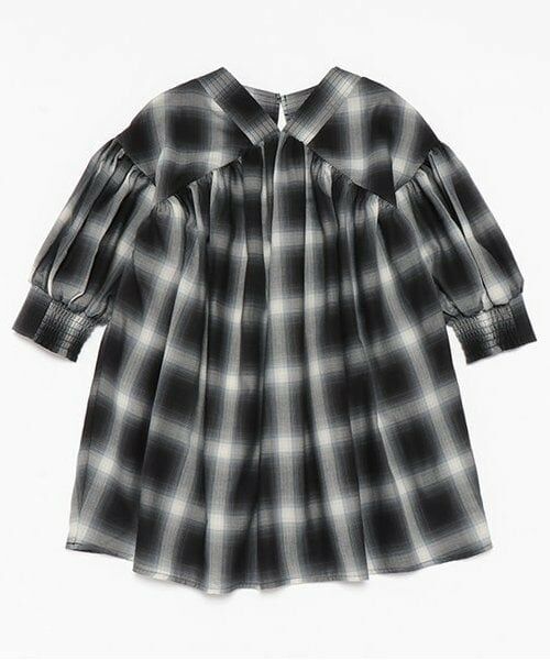 and D.petitmain / アンドディー. プティマイン ミニ丈・ひざ丈ワンピース | 【リンク】オンブレチェックボリュームミニワンピ | 詳細27