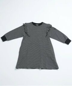 and D.petitmain / アンドディー. プティマイン ミニ丈・ひざ丈ワンピース | 【リンク】ミジンボーダー肩フリルワンピ