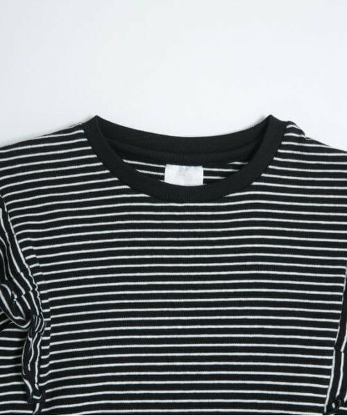 and D.petitmain / アンドディー. プティマイン ミニ丈・ひざ丈ワンピース | 【リンク】ミジンボーダー肩フリルワンピ | 詳細4