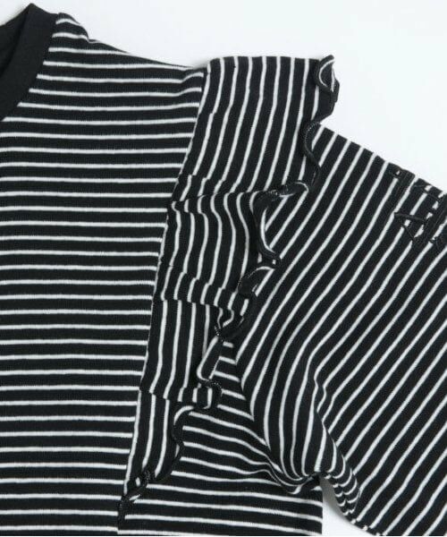 and D.petitmain / アンドディー. プティマイン ミニ丈・ひざ丈ワンピース | 【リンク】ミジンボーダー肩フリルワンピ | 詳細5