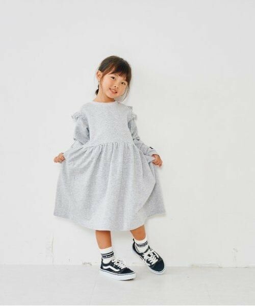 and D.petitmain / アンドディー. プティマイン ミニ丈・ひざ丈ワンピース | 裏毛ミニフリルワンピース | 詳細10