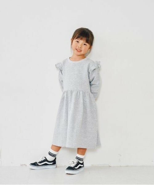 and D.petitmain / アンドディー. プティマイン ミニ丈・ひざ丈ワンピース | 裏毛ミニフリルワンピース | 詳細9