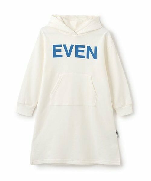 and D.petitmain / アンドディー. プティマイン ミニ丈・ひざ丈ワンピース | 【リンク】シンプルロゴフードワンピース（オフ ホワイト）