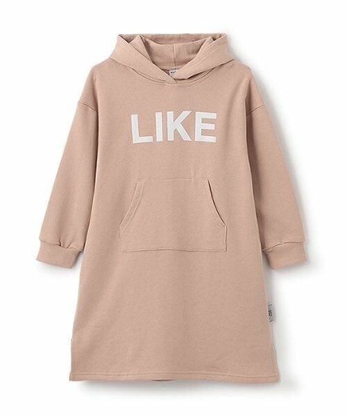 and D.petitmain / アンドディー. プティマイン ミニ丈・ひざ丈ワンピース | 【リンク】シンプルロゴフードワンピース（サーモン ピンク）