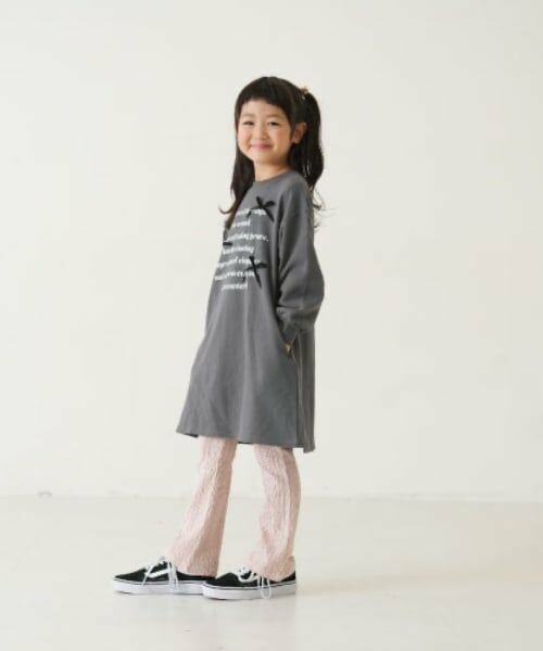 and D.petitmain / アンドディー. プティマイン ミニ丈・ひざ丈ワンピース | 【リンク】モチーフ付き裏毛ワンピ | 詳細1