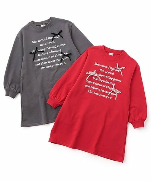 and D.petitmain / アンドディー. プティマイン ミニ丈・ひざ丈ワンピース | 【リンク】モチーフ付き裏毛ワンピ | 詳細17