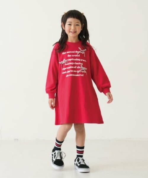 and D.petitmain / アンドディー. プティマイン ミニ丈・ひざ丈ワンピース | 【リンク】モチーフ付き裏毛ワンピ | 詳細6