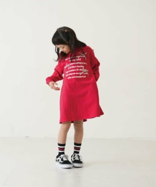 and D.petitmain / アンドディー. プティマイン ミニ丈・ひざ丈ワンピース | 【リンク】モチーフ付き裏毛ワンピ | 詳細7