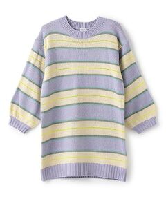 and D.petitmain / アンドディー. プティマイン ミニ丈・ひざ丈ワンピース | 【リンク】【洗濯機可】ボーダーニットワンピース