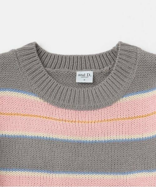 and D.petitmain / アンドディー. プティマイン ミニ丈・ひざ丈ワンピース | 【リンク】【洗濯機可】ボーダーニットワンピース | 詳細2