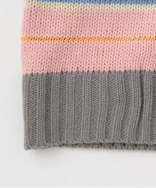 and D.petitmain / アンドディー. プティマイン ミニ丈・ひざ丈ワンピース | 【リンク】【洗濯機可】ボーダーニットワンピース | 詳細4