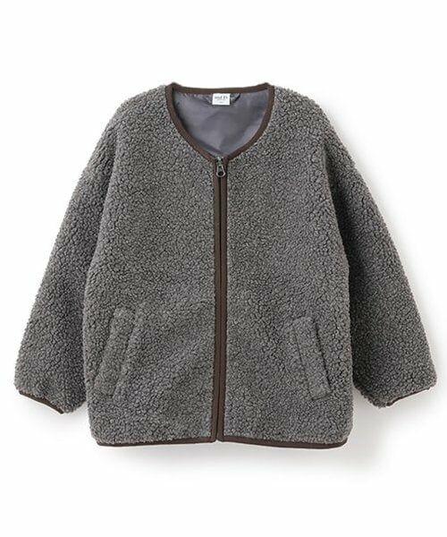 and D.petitmain / アンドディー. プティマイン ブルゾン | ボアノーカラージャケット（グレージュ）