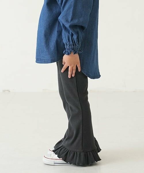 and D.petitmain / アンドディー. プティマイン その他パンツ | 【防汚加工】裾フリルリブパンツ | 詳細1