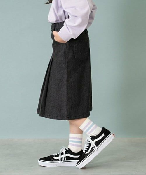 and D.petitmain / アンドディー. プティマイン ミニ・ひざ丈スカート | デニムタックスカート | 詳細1