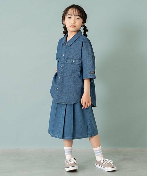 and D.petitmain / アンドディー. プティマイン ミニ・ひざ丈スカート | デニムタックスカート | 詳細4