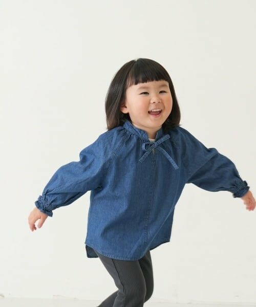 and D.petitmain / アンドディー. プティマイン その他トップス | デニムギャザースモック（紺）