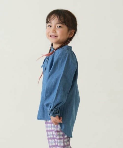 and D.petitmain / アンドディー. プティマイン その他トップス | デニムギャザースモック | 詳細1