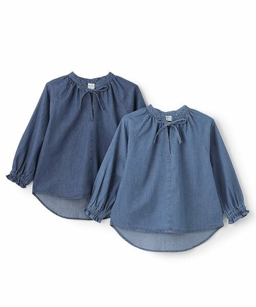and D.petitmain / アンドディー. プティマイン その他トップス | デニムギャザースモック | 詳細14