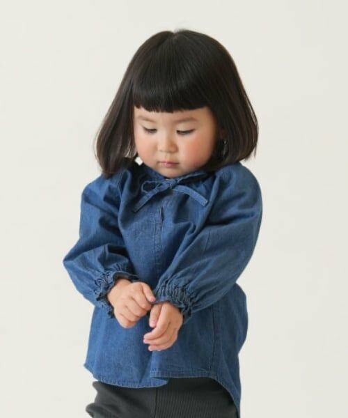 and D.petitmain / アンドディー. プティマイン その他トップス | デニムギャザースモック | 詳細7