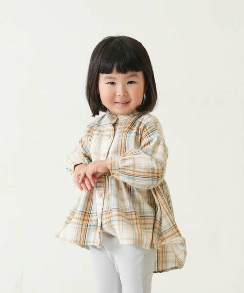 and D.petitmain / アンドディー. プティマイン その他トップス | チェックスタンドチュニック（ベージュ）
