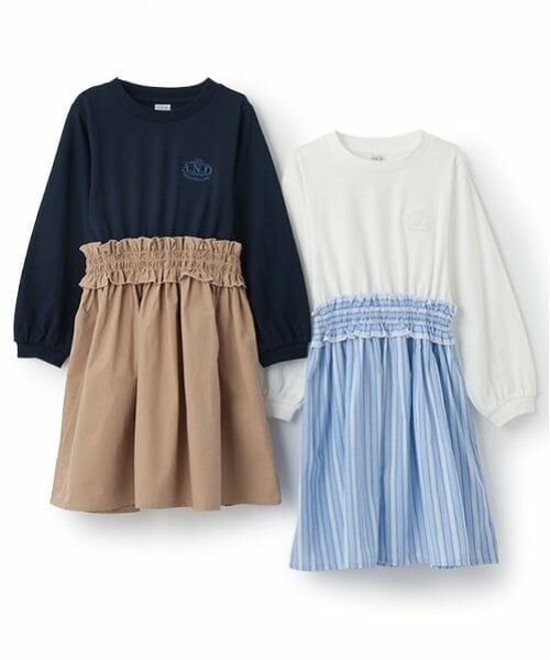 and D.petitmain / アンドディー. プティマイン ミニ丈・ひざ丈ワンピース | 布帛ドッキングワンピース | 詳細15