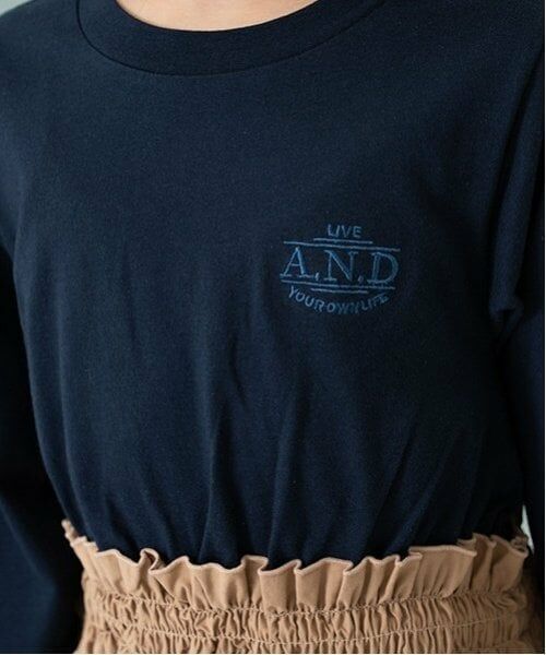 and D.petitmain / アンドディー. プティマイン ミニ丈・ひざ丈ワンピース | 布帛ドッキングワンピース | 詳細7