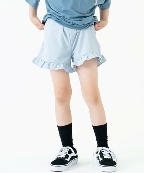 and D.petitmain / アンドディー. プティマイン ショート・ハーフ・半端丈パンツ | 【水陸両用】裾フリルショートパンツ（ブルー）