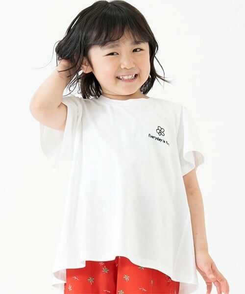 and D.petitmain / アンドディー. プティマイン Tシャツ | 【綿100%】【365D.】ワンポイント入りプルオーバー（白）