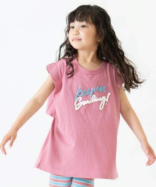 and D.petitmain / アンドディー. プティマイン Tシャツ | 【綿100%】チュニック半袖T（ピンク）